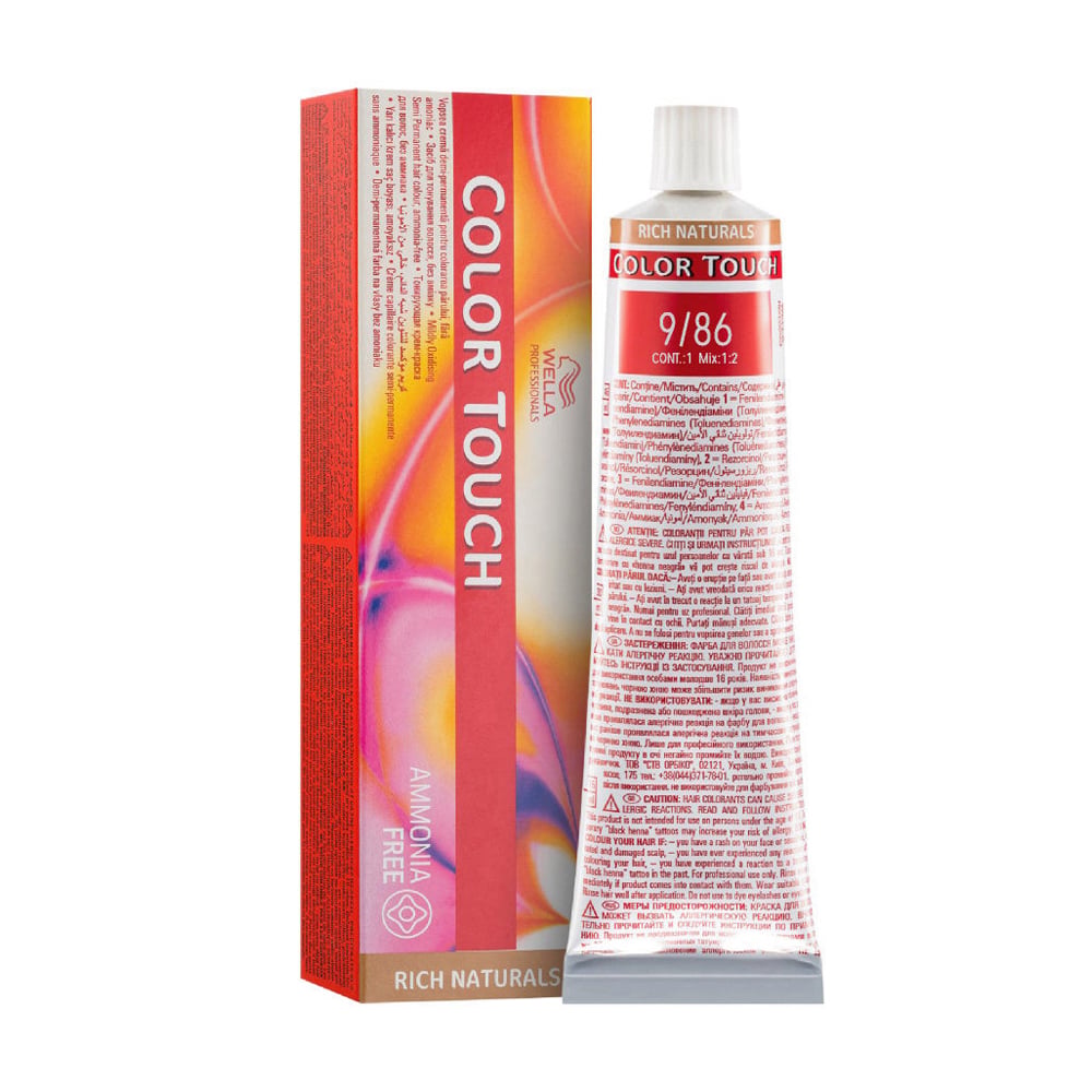 Уцінка! Безаміачна тонувальна крем-фарба для волосся Wella Professionals Color Touch Rich Naturals 9/86, 60 мл